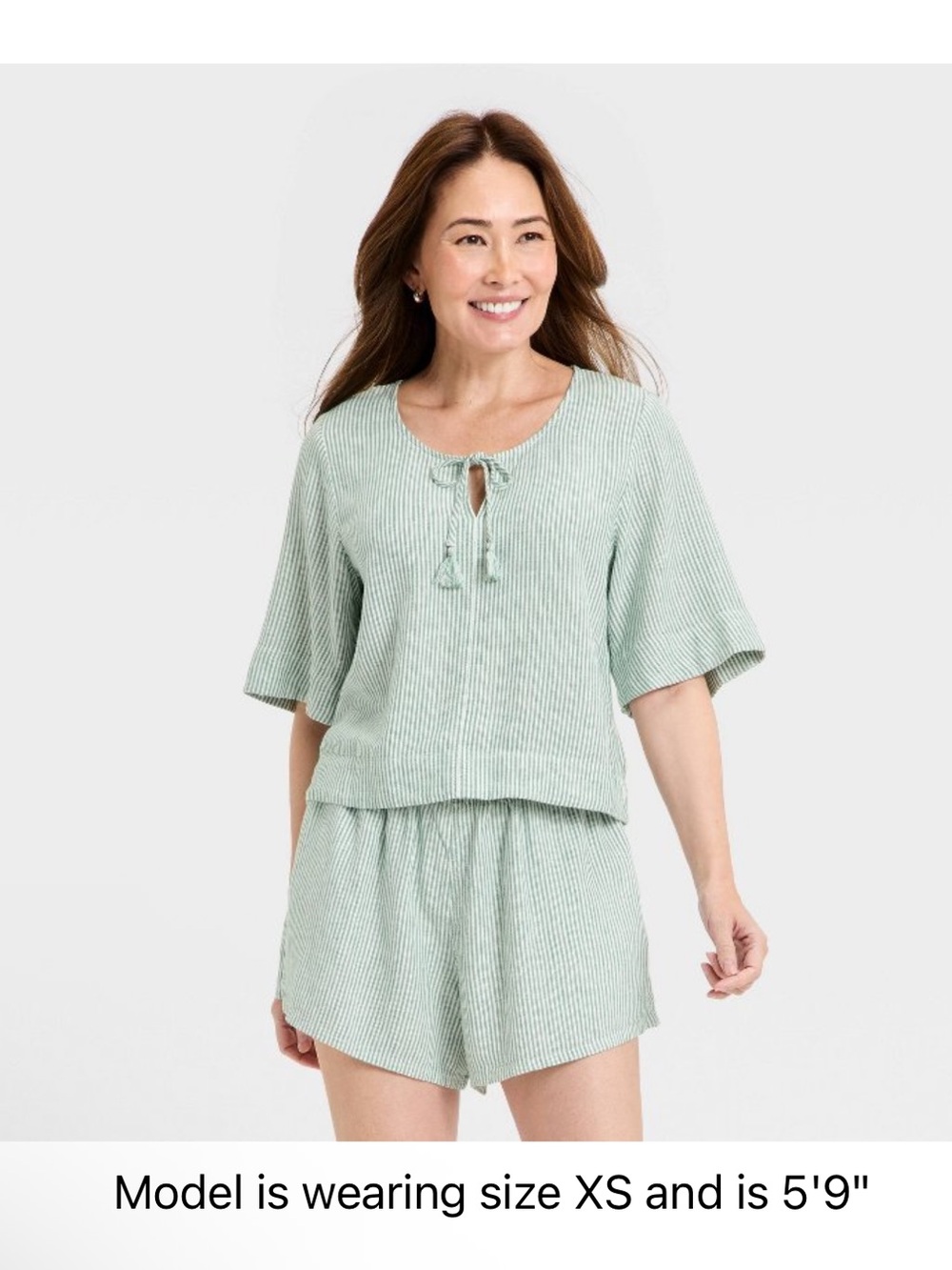 Universal Bell Elbow Sleeve, Keyhole Peasant Top - M
